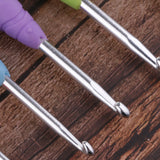 Maxbell 8pcs Fish Design Soft Handles Aluminum Crochet Hook Knitting Weaving Tool DIY Crafts 2.5mm-6.0mm