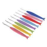 Maxbell 8pcs Fish Design Soft Handles Aluminum Crochet Hook Knitting Weaving Tool DIY Crafts 2.5mm-6.0mm