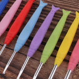 Maxbell 8pcs Fish Design Soft Handles Aluminum Crochet Hook Knitting Weaving Tool DIY Crafts 2.5mm-6.0mm