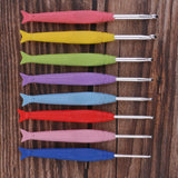 Maxbell 8pcs Fish Design Soft Handles Aluminum Crochet Hook Knitting Weaving Tool DIY Crafts 2.5mm-6.0mm