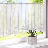 Maxbell Perforated Half Curtains Sheer Curtain Kitchen Cafe Dining Room Window Valances Roman Style,White