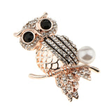 Maxbell Women Vintage Gold Plated Crystal Bouquet Brooch Cute Owl Rhinestone Pin