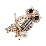 Maxbell Women Vintage Gold Plated Crystal Bouquet Brooch Cute Owl Rhinestone Pin