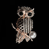 Maxbell Women Vintage Gold Plated Crystal Bouquet Brooch Cute Owl Rhinestone Pin