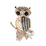 Maxbell Women Vintage Gold Plated Crystal Bouquet Brooch Cute Owl Rhinestone Pin