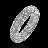 Maxbell Wedding Bridal Silver Net Style Bangle Bracelet Partywear  Hand Jewelry