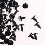 Maxbell Pack of 100pcs 16MM Black Solid Plastic Safety Eyes Craft Safety Eyes DIY Eyes With Washers For Bear Doll Plush Animal Puppet Making