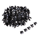 Maxbell Pack of 100pcs 16MM Black Solid Plastic Safety Eyes Craft Safety Eyes DIY Eyes With Washers For Bear Doll Plush Animal Puppet Making