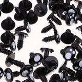 Maxbell Pack of 100pcs 16MM Black Solid Plastic Safety Eyes Craft Safety Eyes DIY Eyes With Washers For Bear Doll Plush Animal Puppet Making