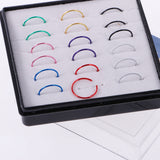 Maxbell 18pcs Seamless Open Nose Hoop Ring Stainless Steel Body Piercing Jewelry 22G(0.6mm)