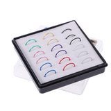 Maxbell 18pcs Seamless Open Nose Hoop Ring Stainless Steel Body Piercing Jewelry 22G(0.6mm)