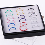 Maxbell 18pcs Seamless Open Nose Hoop Ring Stainless Steel Body Piercing Jewelry 22G(0.6mm)