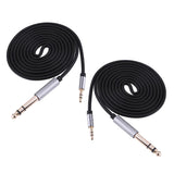 Maxbell 2Pcs 1.5m 3.5mm 1/8" Male To 6.35mm 1/4" Male Stereo Audio Cable for iPhone, Amplifiers