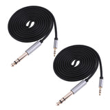 Maxbell 2Pcs 1.5m 3.5mm 1/8" Male To 6.35mm 1/4" Male Stereo Audio Cable for iPhone, Amplifiers