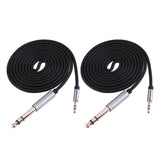 Maxbell 2Pcs 1.5m 3.5mm 1/8" Male To 6.35mm 1/4" Male Stereo Audio Cable for iPhone, Amplifiers