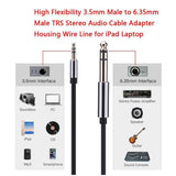 Maxbell 2Pcs 1.5m 3.5mm 1/8" Male To 6.35mm 1/4" Male Stereo Audio Cable for iPhone, Amplifiers