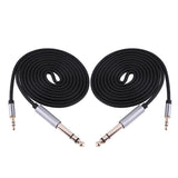 Maxbell 2Pcs 1.5m 3.5mm 1/8" Male To 6.35mm 1/4" Male Stereo Audio Cable for iPhone, Amplifiers