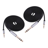 Maxbell 2Pcs 1.5m 3.5mm 1/8" Male To 6.35mm 1/4" Male Stereo Audio Cable for iPhone, Amplifiers