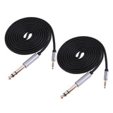 Maxbell 2Pcs 1.5m 3.5mm 1/8" Male To 6.35mm 1/4" Male Stereo Audio Cable for iPhone, Amplifiers