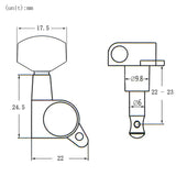 Maxbell 6 Pieces 6L Sealed Gear Guitar Tuning Pegs Machine Heads for Acoustic Electric Guitar Parts