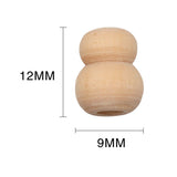 Maxbell Wholesale 50 Pieces 12x10mm Gourd Large Hole Wood Spacer Beads Wooden Beads Wood Crafts for DIY Jewelry Making Pendant Macrame Beading Supplies