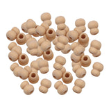 Maxbell Wholesale 50 Pieces 12x10mm Gourd Large Hole Wood Spacer Beads Wooden Beads Wood Crafts for DIY Jewelry Making Pendant Macrame Beading Supplies