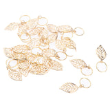 Maxbell 30pc Golden Leaves Pendant Metal Circlets For Dreadlock Braids DIY Hairstyle