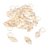 Maxbell 30pc Golden Leaves Pendant Metal Circlets For Dreadlock Braids DIY Hairstyle