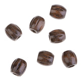 Maxbell 100 Pieces 10x8mm Natural Wooden Beads Wood Watermelon Barrel Spacer Beads Large Holes Fit Necklace Bracelet for Macrame Jewelry Charms Crafts Making