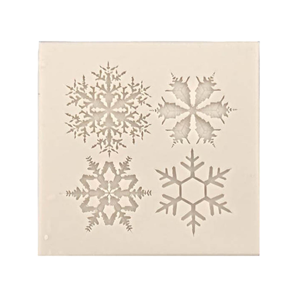 Maxbell 1 Set/4 Pieces Cute Snowflake Liquid Silicone Baking Cake Mold Halloween Wedding Birthday Party Fondant Decor Joyful Jewelry Making Supply
