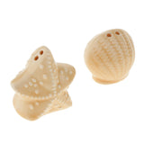 Maxbell Ceramic Starfish Shell Spice Salt Pepper Mesh Shaker Jar Container