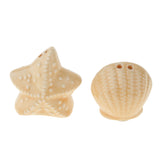 Maxbell Ceramic Starfish Shell Spice Salt Pepper Mesh Shaker Jar Container