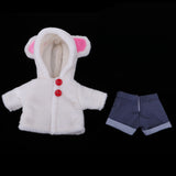 Maxbell Handmade White Plush Hooded Coat with Short Pants for 25cm Mellchan Baby Reborn Doll