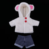 Maxbell Handmade White Plush Hooded Coat with Short Pants for 25cm Mellchan Baby Reborn Doll