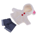 Maxbell Handmade White Plush Hooded Coat with Short Pants for 25cm Mellchan Baby Reborn Doll