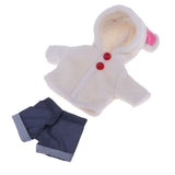 Maxbell Handmade White Plush Hooded Coat with Short Pants for 25cm Mellchan Baby Reborn Doll