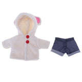 Maxbell Handmade White Plush Hooded Coat with Short Pants for 25cm Mellchan Baby Reborn Doll