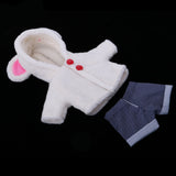 Maxbell Handmade White Plush Hooded Coat with Short Pants for 25cm Mellchan Baby Reborn Doll