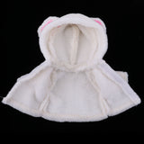 Maxbell Handmade White Plush Hooded Coat with Short Pants for 25cm Mellchan Baby Reborn Doll