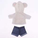 Maxbell Handmade White Plush Hooded Coat with Short Pants for 25cm Mellchan Baby Reborn Doll