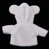 Maxbell Handmade White Plush Hooded Coat with Short Pants for 25cm Mellchan Baby Reborn Doll