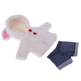 Maxbell Handmade White Plush Hooded Coat with Short Pants for 25cm Mellchan Baby Reborn Doll