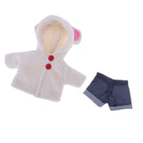 Maxbell Handmade White Plush Hooded Coat with Short Pants for 25cm Mellchan Baby Reborn Doll