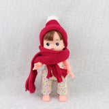 Maxbell Red White Striped Cute Scarf Hat Cap Suit Winter Outfit for 16inch Sharon Girl Doll Accessory