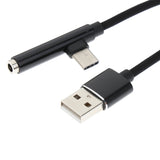 Maxbell High Quality Multi-function USB 3.0 Type-C 3.5mm Headphone Jack Audio Charging Cable Adapter Splitter Black