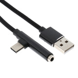 Maxbell High Quality Multi-function USB 3.0 Type-C 3.5mm Headphone Jack Audio Charging Cable Adapter Splitter Black