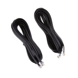 Maxbell 2Pcs 6P6C RJ12 Male Modular Data Cord Flat Straight Landline Telephone Cable 5M