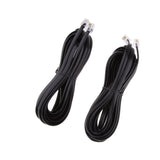 Maxbell 2Pcs 6P6C RJ12 Male Modular Data Cord Flat Straight Landline Telephone Cable 5M