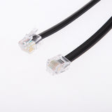 Maxbell 2Pcs 6P6C RJ12 Male Modular Data Cord Flat Straight Landline Telephone Cable 5M