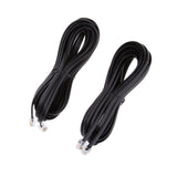 Maxbell 2Pcs 6P6C RJ12 Male Modular Data Cord Flat Straight Landline Telephone Cable 5M